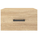 væghængte sengeborde 2 stk. 35x35x20 cm sonoma-eg