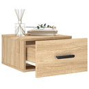 væghængte sengeborde 2 stk. 35x35x20 cm sonoma-eg