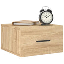 væghængte sengeborde 2 stk. 35x35x20 cm sonoma-eg