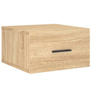væghængte sengeborde 2 stk. 35x35x20 cm sonoma-eg