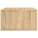 væghængte sengeborde 2 stk. 35x35x20 cm sonoma-eg