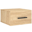 væghængte sengeborde 2 stk. 35x35x20 cm sonoma-eg