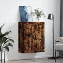 vægskab 69,5x34x90 cm konstrueret træ røget sonoma-eg
