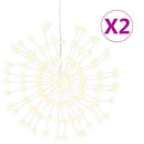 lysende starburst-dekoration 2 stk. 140 LED'er 17 cm varm hvid