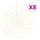 lysende starburst-dekoration 8 stk. 140 LED'er 17 cm varm hvid
