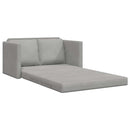 2-i-1 sovesofa 122x204x55 cm velour lysegrå