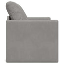 2-i-1 sovesofa 122x204x55 cm velour lysegrå