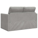 2-i-1 sovesofa 122x204x55 cm velour lysegrå