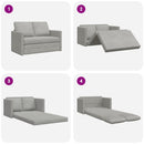 2-i-1 sovesofa 122x204x55 cm velour lysegrå
