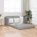 2-i-1 sovesofa 122x204x55 cm velour lysegrå