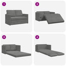 2-i-1 sovesofa 122x204x55 cm velour mørkegrå