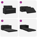 2-i-1 sovesofa 122x204x55 cm velour sort