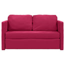 2-i-1 sovesofa 122x204x55 cm velour vinrød