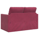 2-i-1 sovesofa 122x204x55 cm velour vinrød