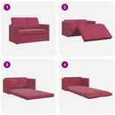 2-i-1 sovesofa 122x204x55 cm velour vinrød