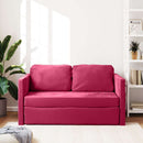 2-i-1 sovesofa 122x204x55 cm velour vinrød