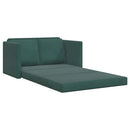 2-i-1 sovesofa 122x204x55 cm velour mørkegrøn