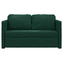 2-i-1 sovesofa 122x204x55 cm velour mørkegrøn
