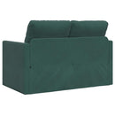 2-i-1 sovesofa 122x204x55 cm velour mørkegrøn