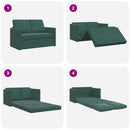 2-i-1 sovesofa 122x204x55 cm velour mørkegrøn