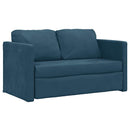 2-i-1 sovesofa 122x204x55 cm velour blå