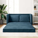 2-i-1 sovesofa 122x204x55 cm velour blå