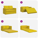 2-i-1 sovesofa 122x204x55 cm velour mørkegul