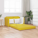 2-i-1 sovesofa 122x204x55 cm velour mørkegul