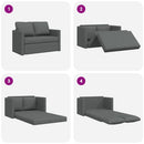 2-i-1 sovesofa 112x174x55 cm stof mørkegrå