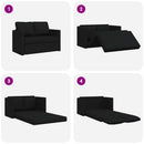 2-i-1 sovesofa 112x174x55 cm stof sort