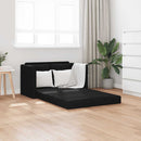 2-i-1 sovesofa 112x174x55 cm stof sort