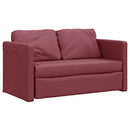 2-i-1 sovesofa 112x174x55 cm stof vinrød
