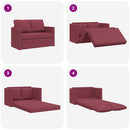 2-i-1 sovesofa 112x174x55 cm stof vinrød