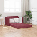 2-i-1 sovesofa 112x174x55 cm stof vinrød