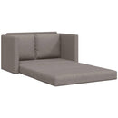 2-i-1 sovesofa 112x174x55 cm stof gråbrun
