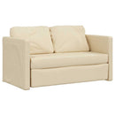 2-i-1 sovesofa 112x174x55 cm stof creme