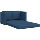 2-i-1 sovesofa 112x174x55 cm stof blå