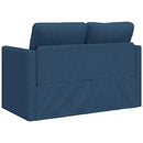 2-i-1 sovesofa 112x174x55 cm stof blå