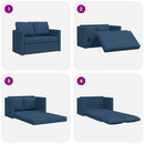 2-i-1 sovesofa 112x174x55 cm stof blå