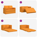 2-i-1 sovesofa 112x174x55 cm stof mørkegul