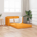 2-i-1 sovesofa 112x174x55 cm stof mørkegul