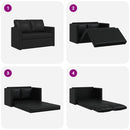 2-i-1 sovesofa 112x174x55 cm kunstlæder sort