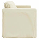 2-i-1 sovesofa 112x174x55 cm kunstlæder cremefarvet