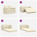 2-i-1 sovesofa 112x174x55 cm kunstlæder cremefarvet