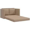 2-i-1 sovesofa 112x174x55 cm kunstlæder cappuccinofarvet