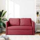 2-i-1 sovesofa 112x174x55 cm kunstlæder vinrød