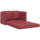 2-i-1 sovesofa 112x174x55 cm kunstlæder vinrød