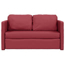 2-i-1 sovesofa 112x174x55 cm kunstlæder vinrød
