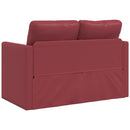 2-i-1 sovesofa 112x174x55 cm kunstlæder vinrød