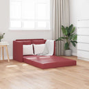 2-i-1 sovesofa 112x174x55 cm kunstlæder vinrød